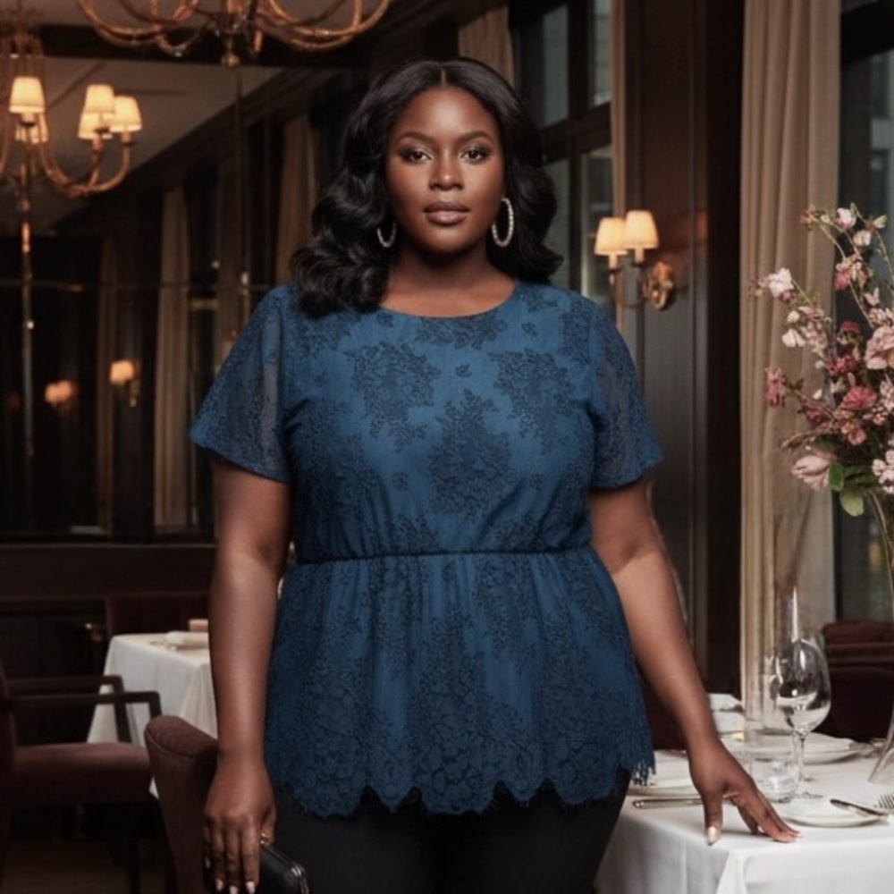 Lane Bryant Teal Lace Blouse 🦋